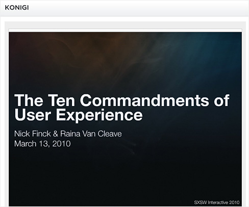 The 10 Commandments of user experience