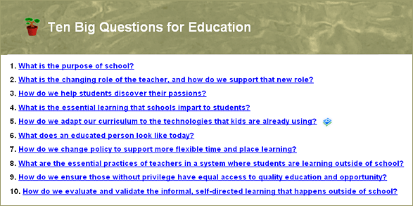 10 big questions for education