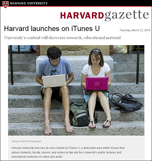 Harvard launches on iTunes U