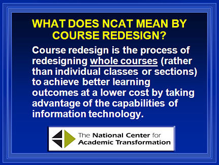 What does NCAT mean by Course Redesign?
