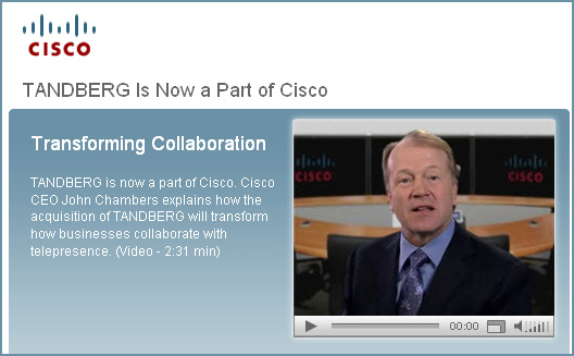 Tandberg now part of Cisco