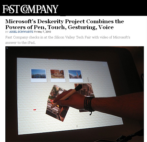 Microsoft's Deskerity Project Combines the Powers of Pen, Touch, Gesturing, Voice 