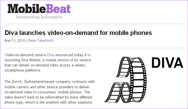 Diva launches video-on-demand for mobile phones