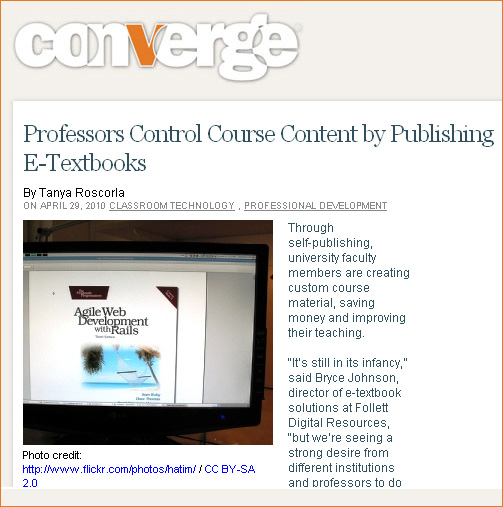 Professors control course content by publishing e-textbooks