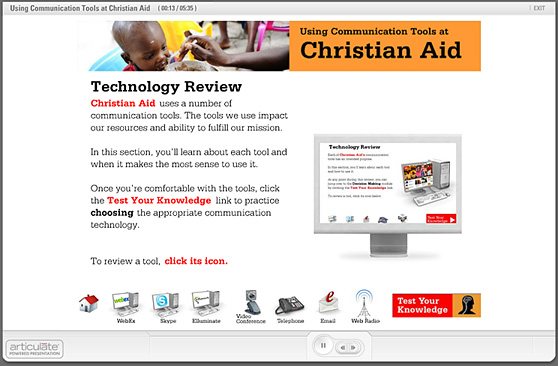 http://elearningexamples.com/using-communication-tools-at-christian-aid/
