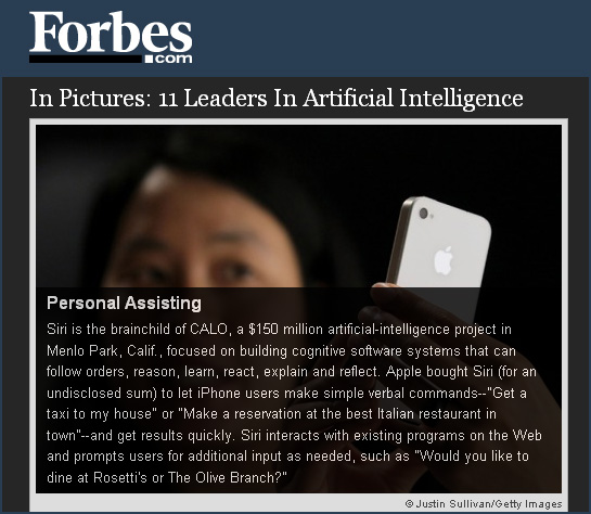 11 leaders in artificial intelligence -- from Forbes.com