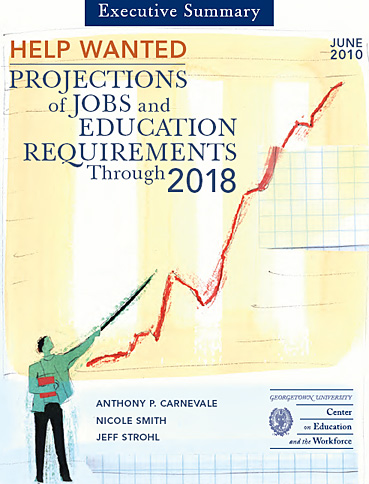 Projections of jobs and education requirements through 2018 -- from Georgetown University