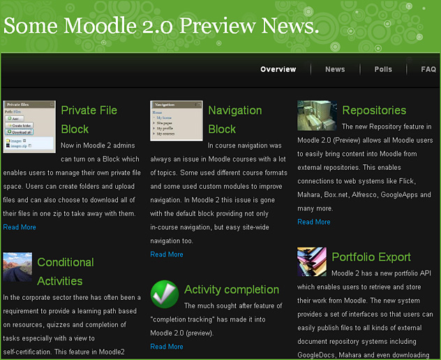 Moodle 2.0 Preview News