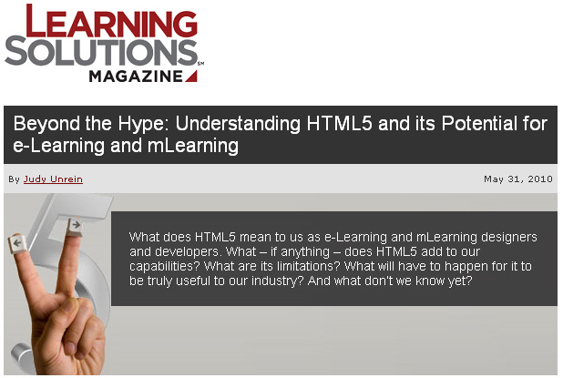 Understanding HTML 5 and its potential for e-learning and mobile learning
