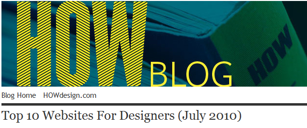 How Magazine's Top 10 websites for designers -- July 2010