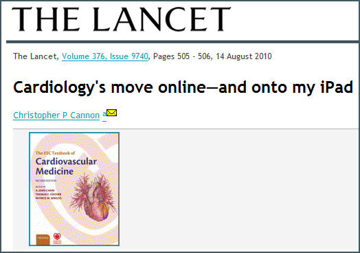 Cardiology moves online -- iPad app