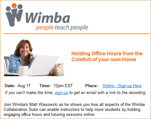 Using Wimba Classroom to hold virtual office hours