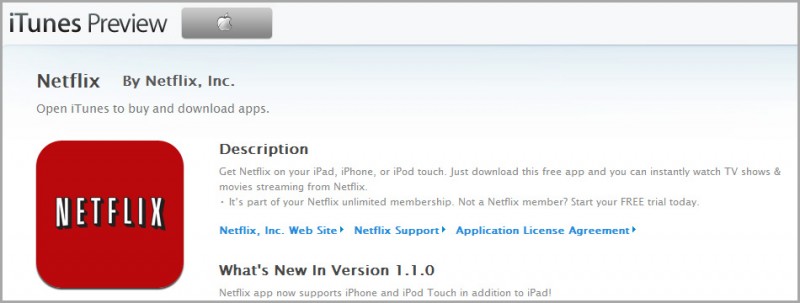 Netflix now available on the ipad, ipod and iphone