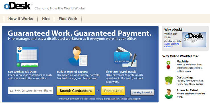 odesk.com -- an example of the changing workplace