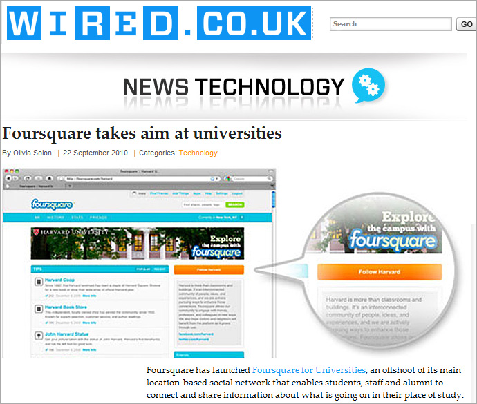 http://www.wired.co.uk/news/archive/2010-09/22/foursquare-university