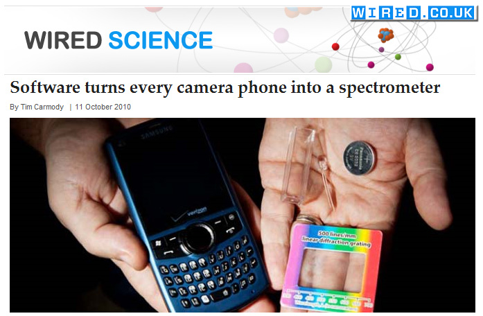 Software turns every camera phone into a spectrometer