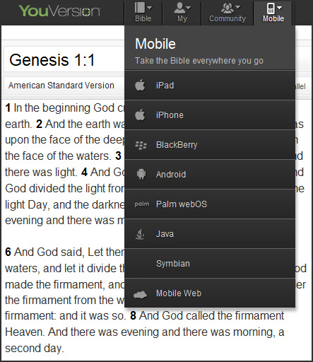 YouVersion -- take the Bible with you wherever you go