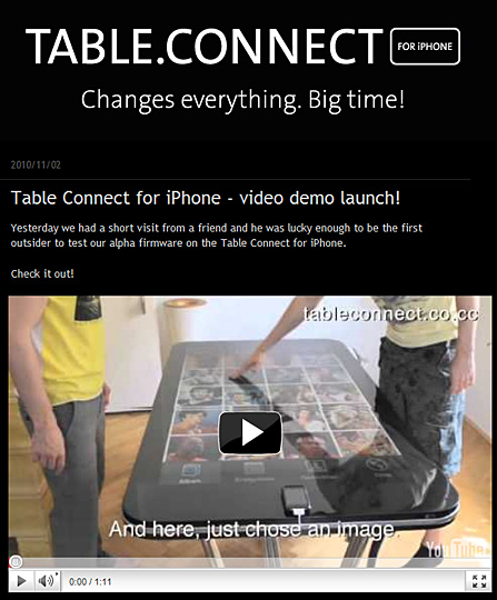 Video of Table Connect product