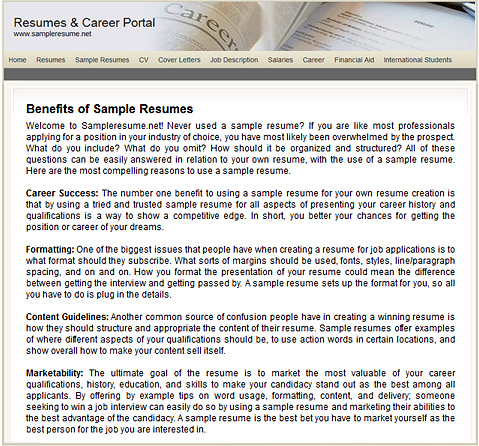 SampleResume.net is a free professional resume resource for all professionals seeking to write an effective and successful resume, develop successful cover letters, prepare for the interview, and all information you need to know from the industry-in order to get the interview and the job of your dreams.