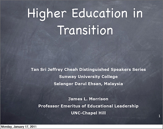 James Morrison -- Higher Education in Transition