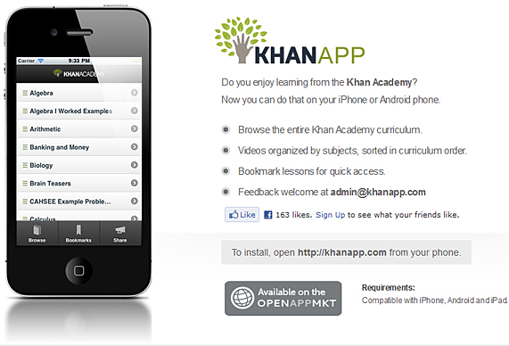 Get the Khan Academy on your iPhone