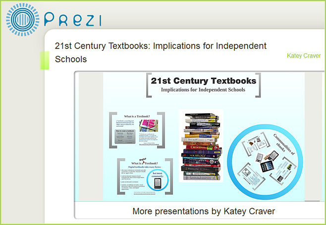 21st Century Textbooks - a Prezi-based presentation by Katey Craver-March-2011