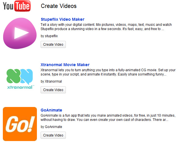 Create videos out at YouTube