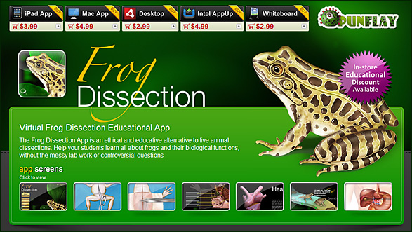 Frog Disection app from Punflay