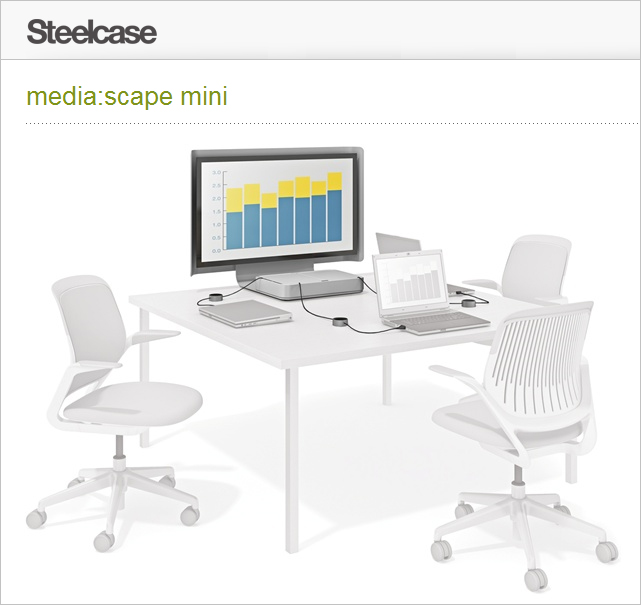 MediaScape mini is a new member of the MediaScape family that extends collaboration into smaller and existing spaces.