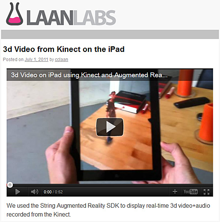 3d Video from Kinect on the iPad -- LAANLabs