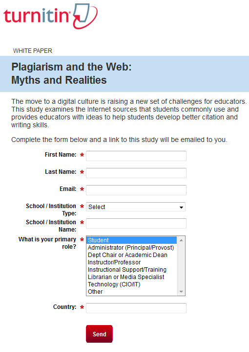 Plagiarism and the web -- from TurnItIn.com - August 2011
