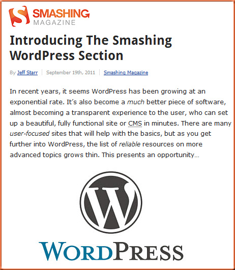 Smashing Magazine introduces new section focused on WordPress
