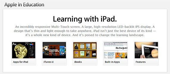Learning with the iPad -- from Apple