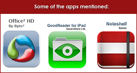 Some of the apps mentioned by Dr. Nick Morgan for presenting with an iPad 