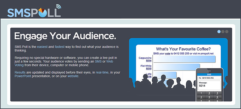 smspoll.net -- real time polling of your students