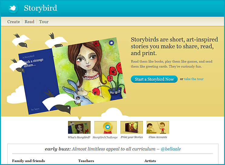 storybird.com -- for encouraging storytelling, art, literacy, creativity and more!