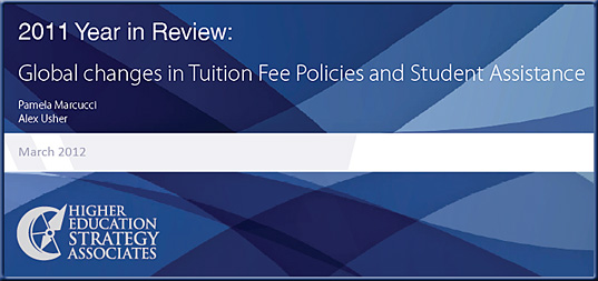 2011 Year in Review: Global Changes in Tuition Fee Policies and Student Financial Assistance.