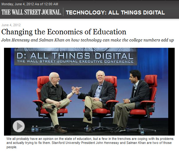 Changing the Economics of Education -- John Hennessy and Salman Khan at 2012 All Things Digitall