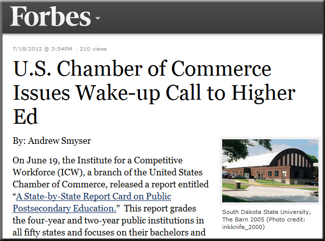 U.S. Chamber of Commerce Issues Wake-up Call to Higher Ed