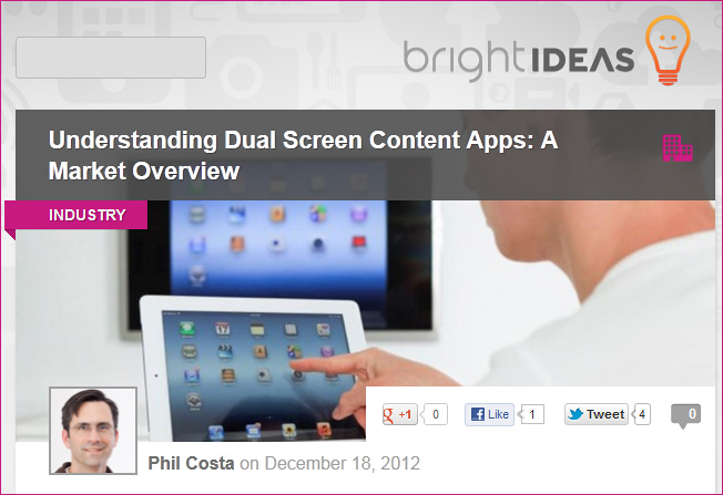 Understanding dual screen content apps: A market overview [Costa]