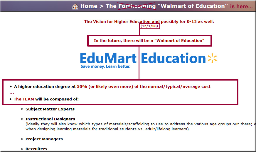 Back in 2008 I predicted that we would see the days of tuition being cut by 50% or more