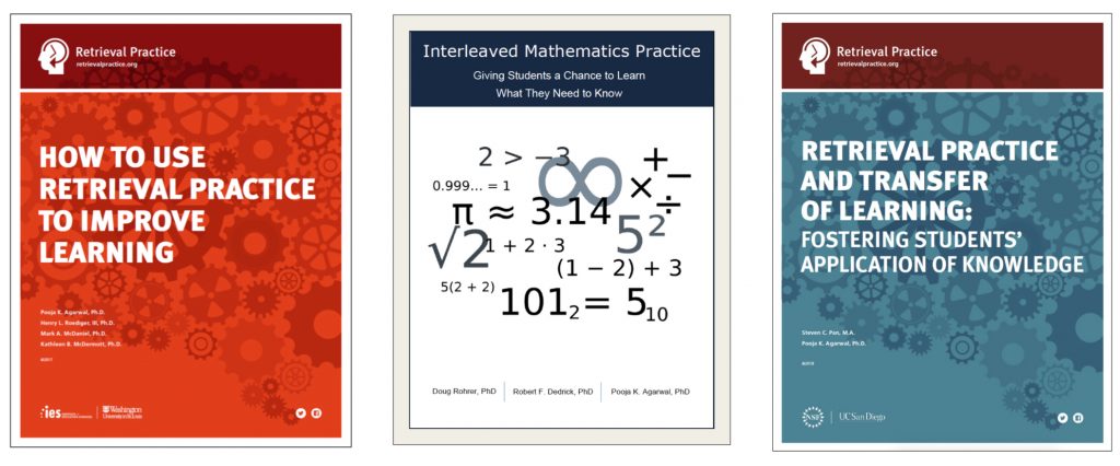 Go to retrievalpractice.org/library to see some great guides on using retrieval practice