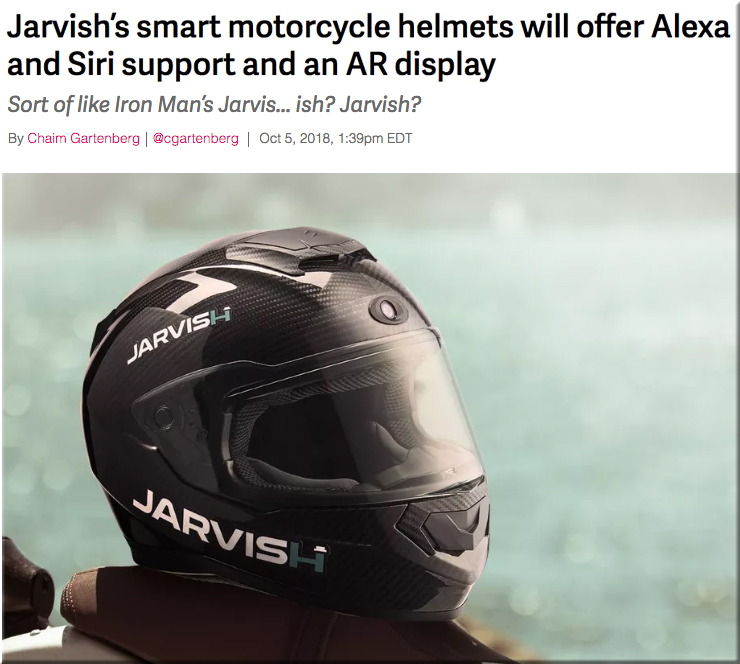 Jarvish’s smart motorcycle helmets will offer Alexa and Siri support and an AR display