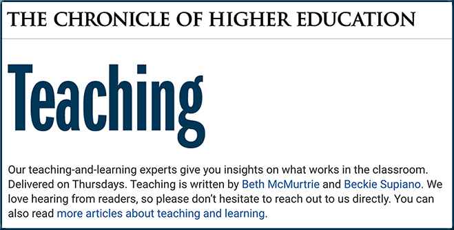 Teaching -- over at The Chronicle