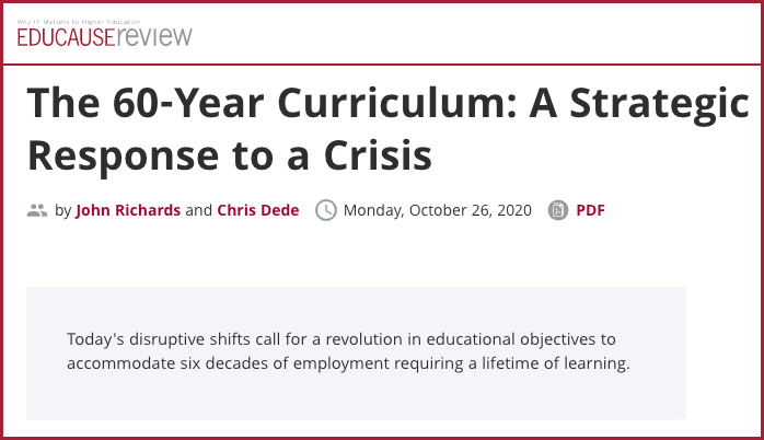 The 60-Year Curriculum: A Strategic Response to a Crisis