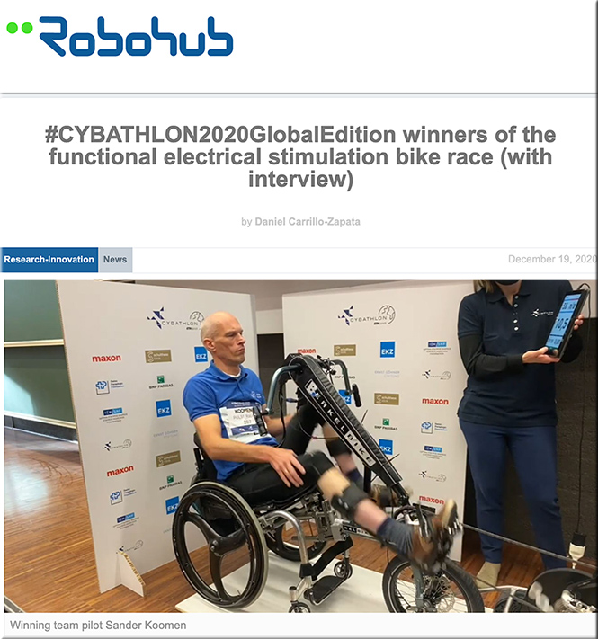 #CYBATHLON2020GlobalEdition winners of the functional electrical stimulation bike race (with interview)