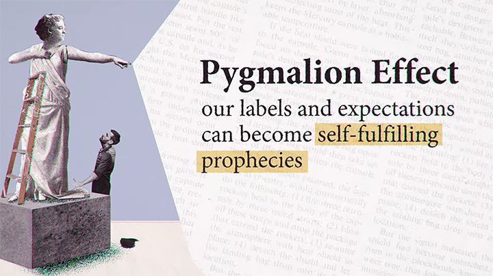 The Pygmalion Effect -- our labels and expectations can become self-fulfilling prophecies