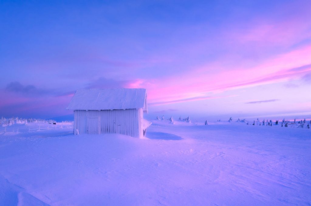 The Old Barn in Frost and Fire -- by Jørn Allan Pedersen out at 500px.com