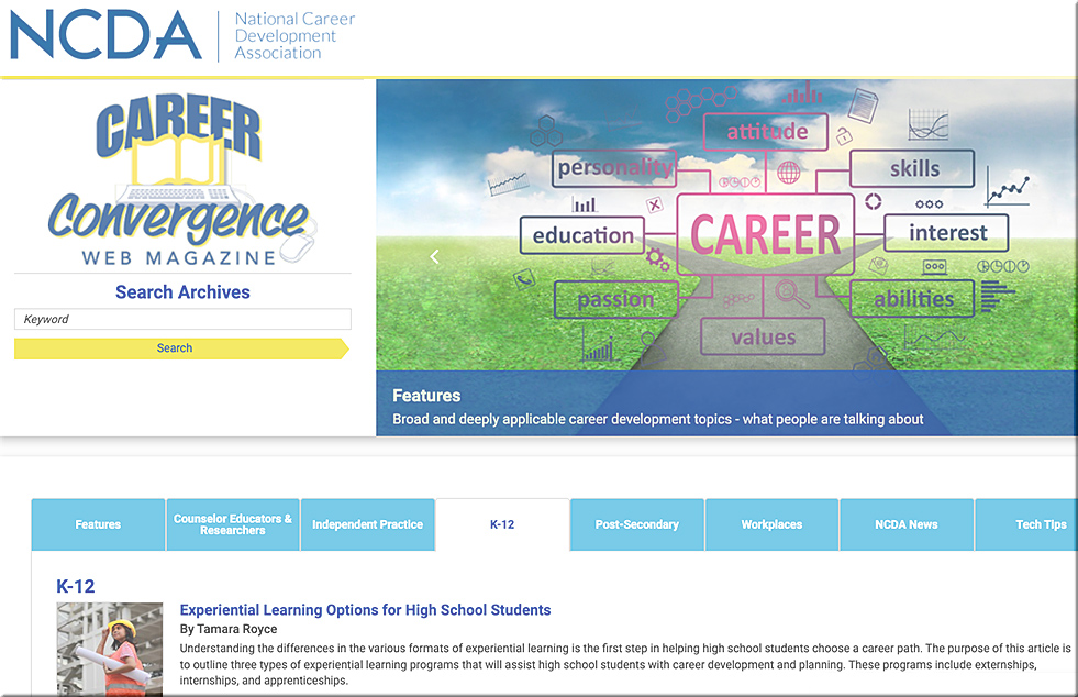 NCDA | Career Convergence - The NCDA's monthly web magazine for career practitioners