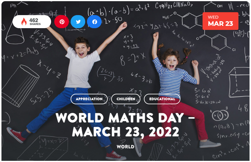 World Maths Day -- March 23, 2022
